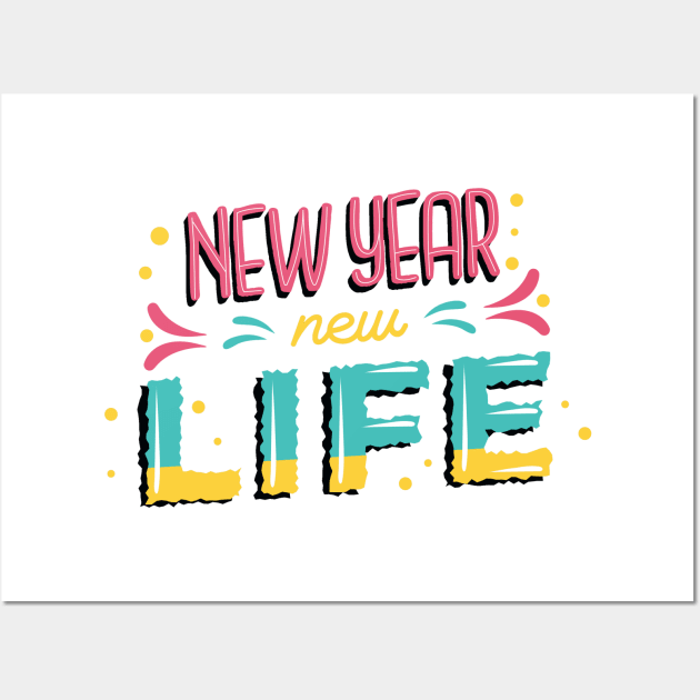 Happy New Year New Life Wall Art by MajorCompany